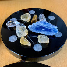 Load image into Gallery viewer, Black Obsidian Crystal Grid Plates