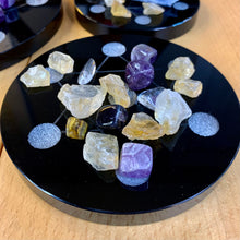 Load image into Gallery viewer, Black Obsidian Crystal Grid Plates