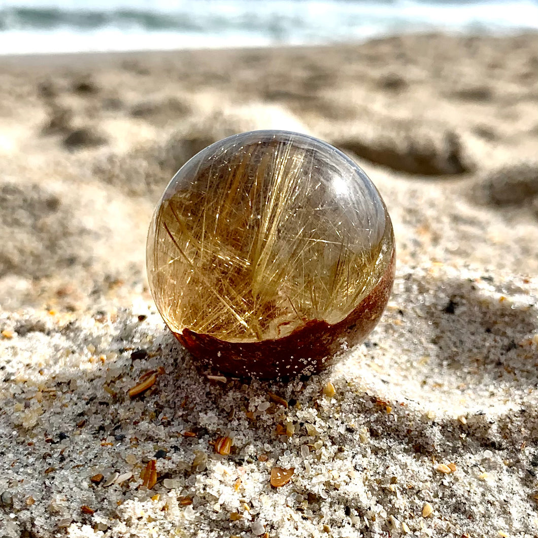 Rutilated Garden Quartz Sphere