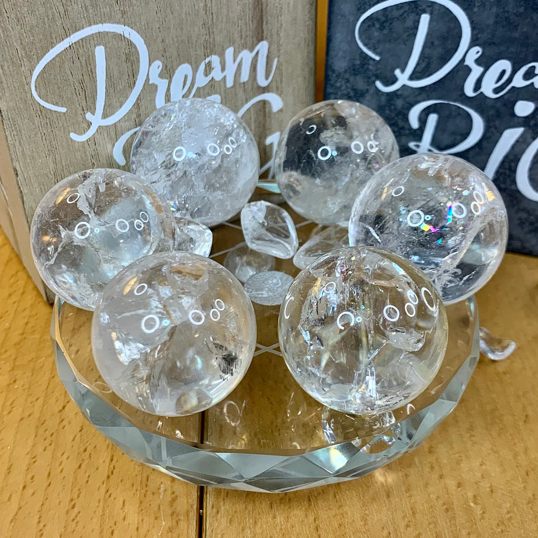 Crackle Quartz Spheres