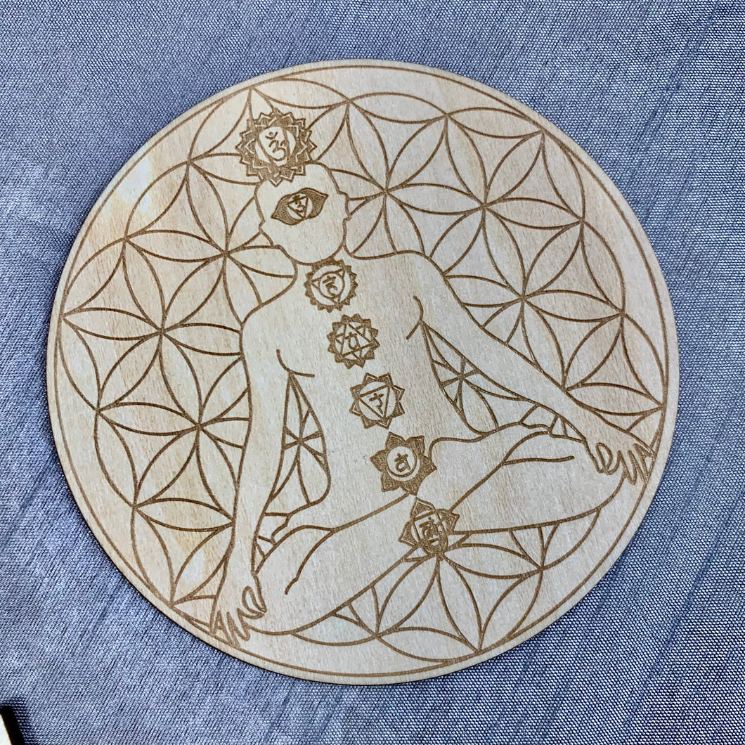 Wood Crystal Grid Plate