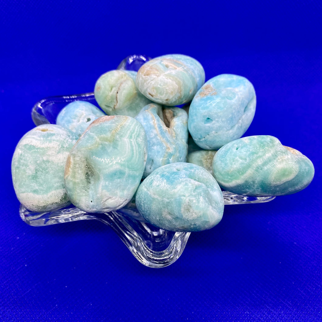 Blue Aragonite Tumbles