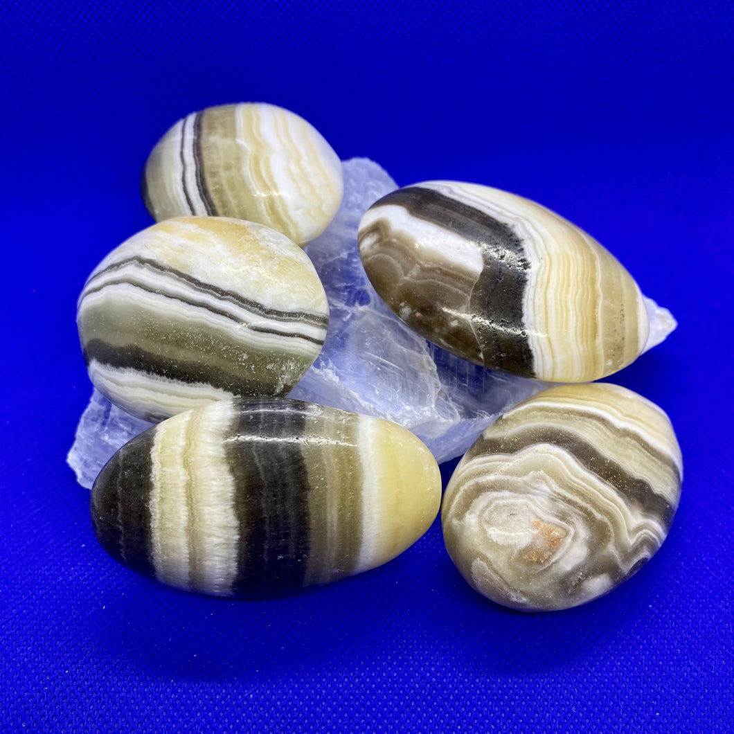 Zebra Calcite Palm Stones