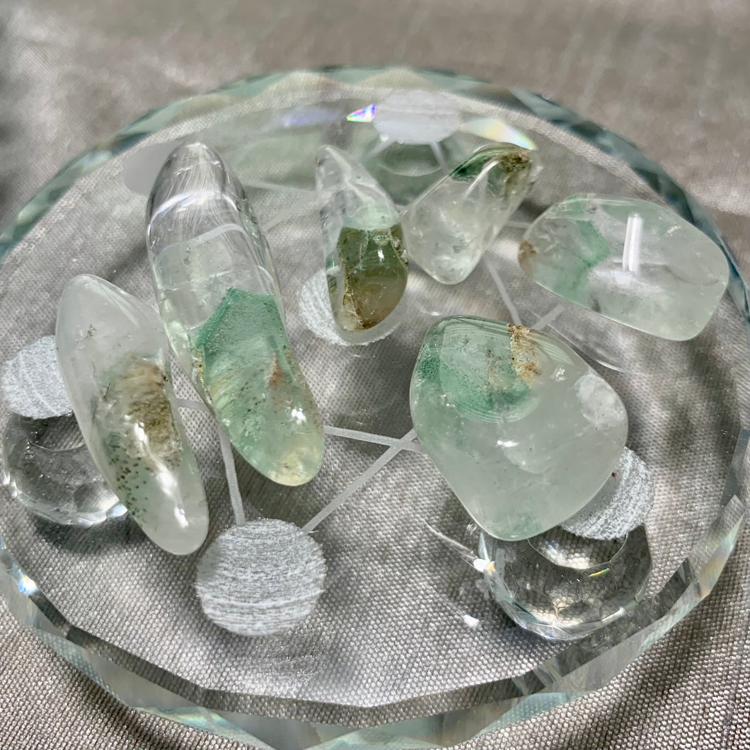 Green Fuchsite Phantom in Quartz