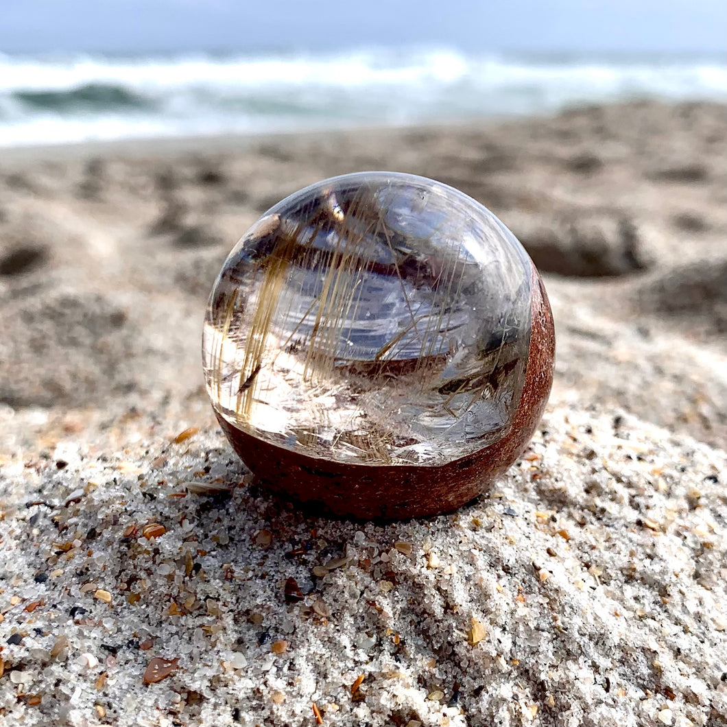 Rutilated Garden Quartz Sphere