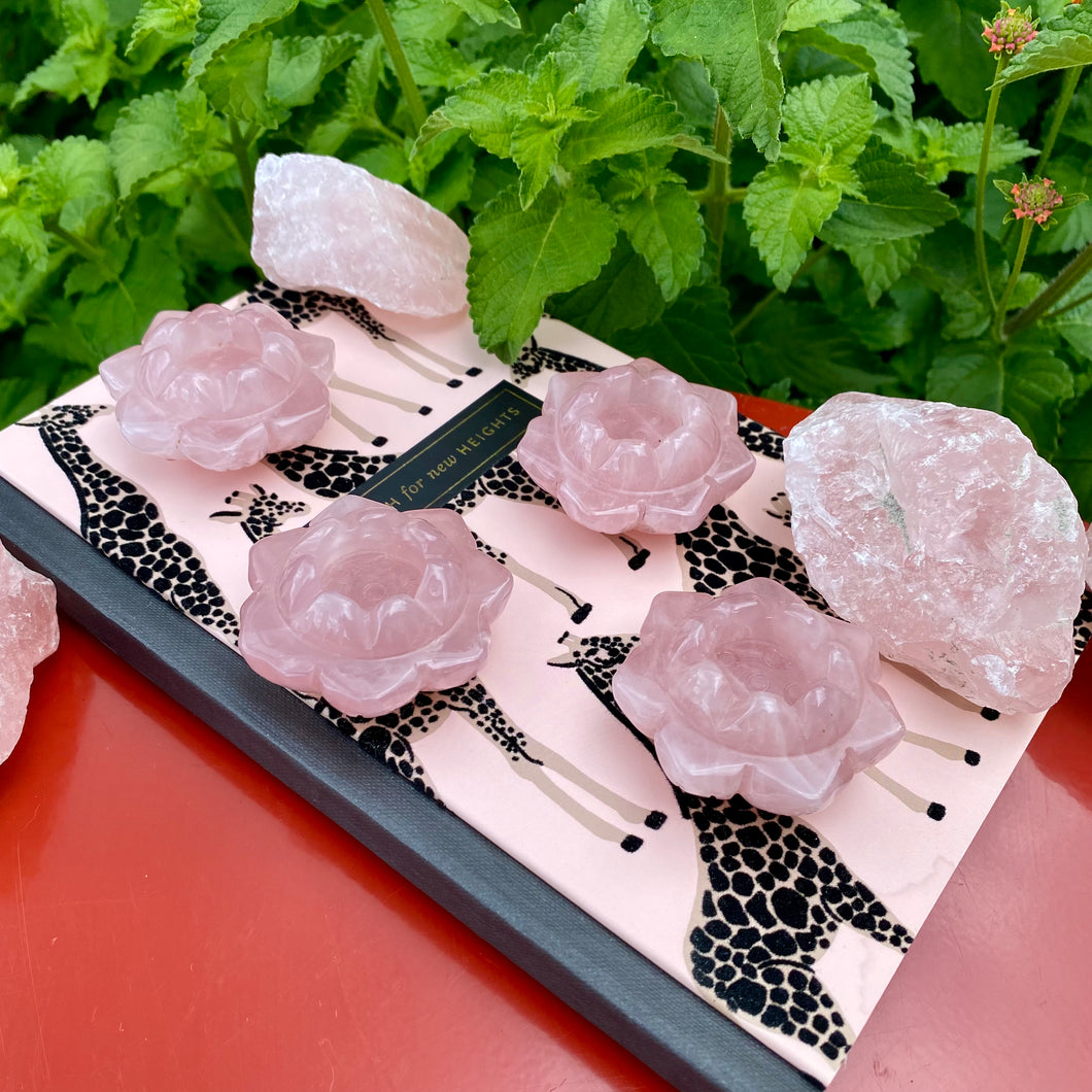 Rose Quartz Lotus Flower