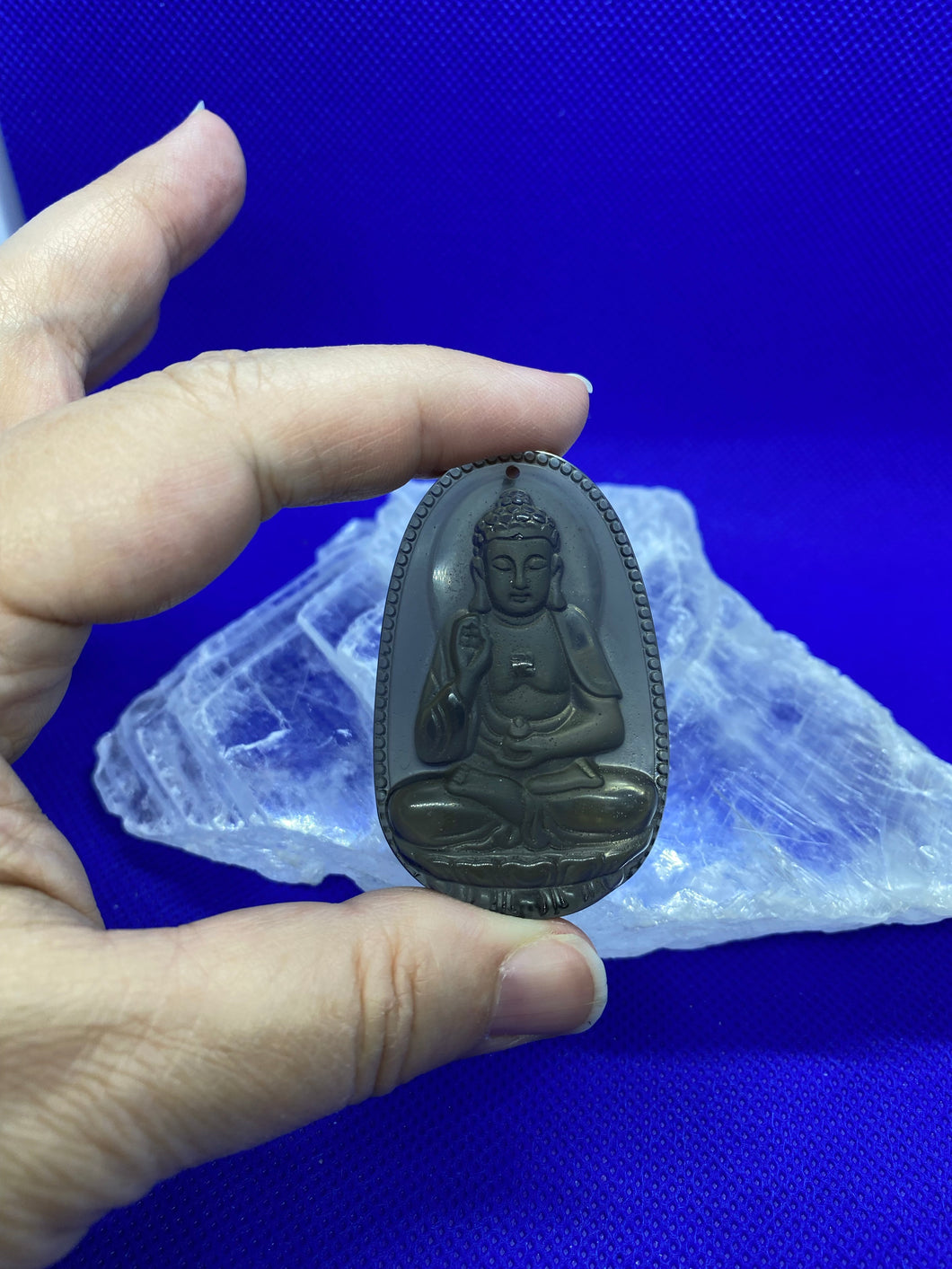 Ice Obsidian Buddha Pendant