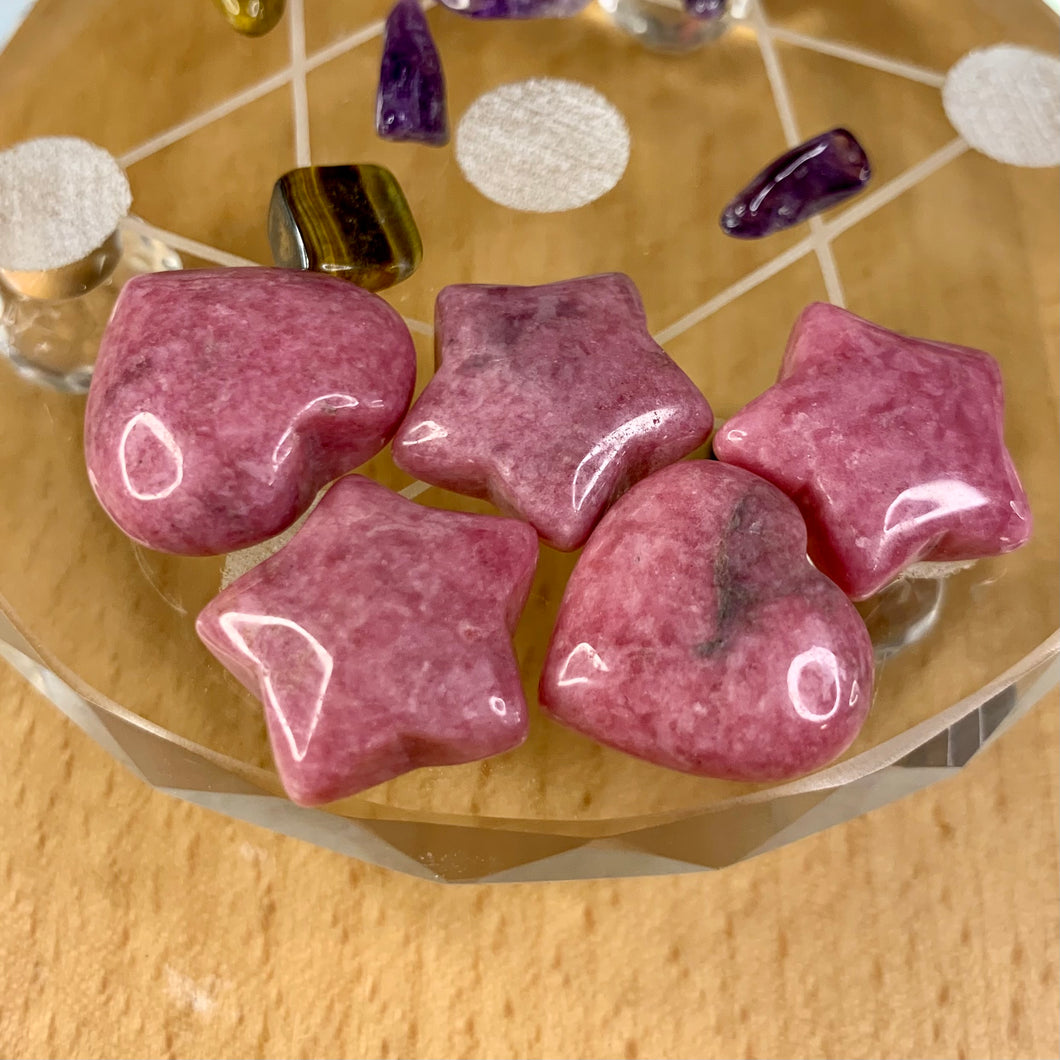 Rhodonite Hearts and Stars