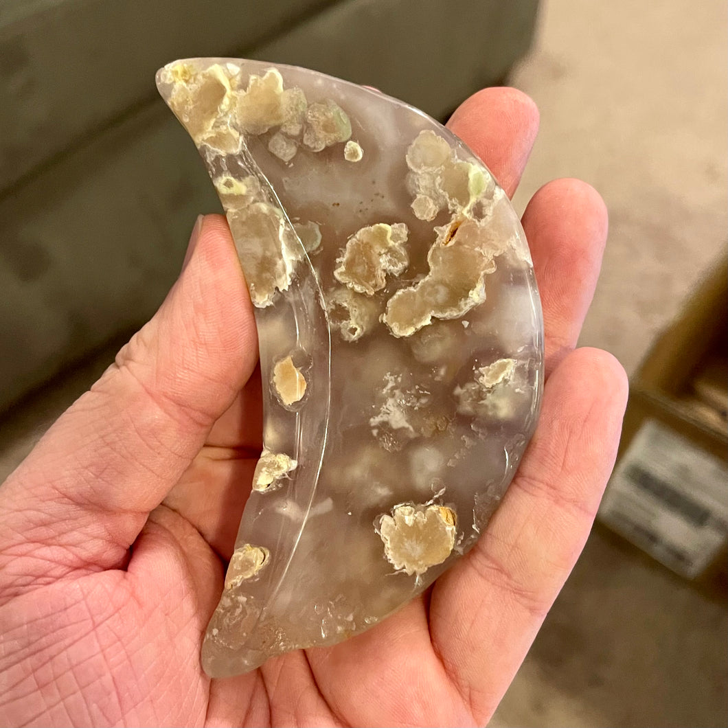 Flower Agate Moon Bowl