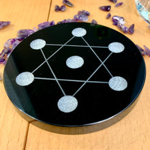 Load image into Gallery viewer, Black Obsidian Crystal Grid Plates
