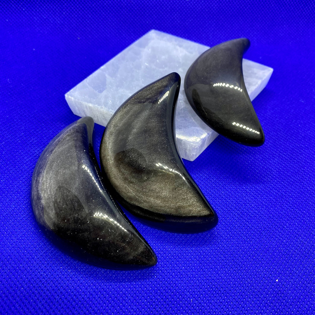 Silver Sheen Obsidian Moon