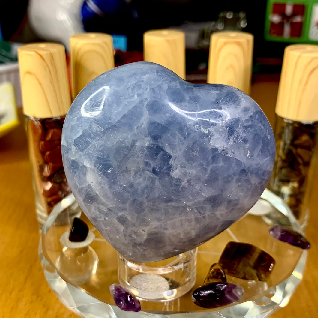 Blue Calcite Hearts