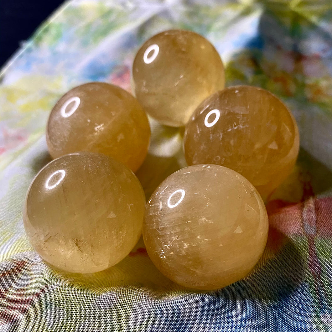 Honey Calcite Spheres