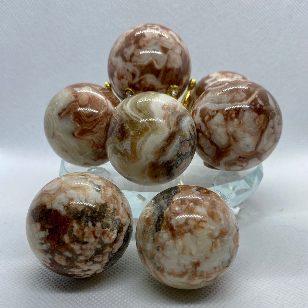 Amber Calcite Spheres