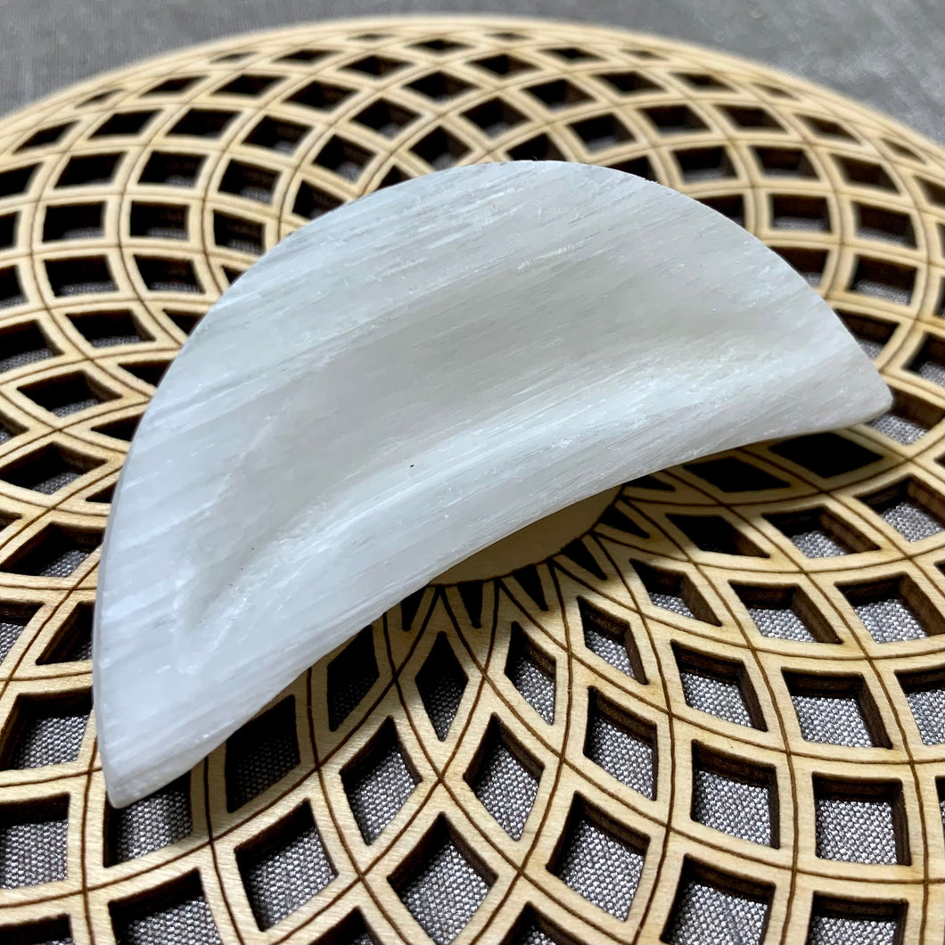 Selenite Moon Bowls