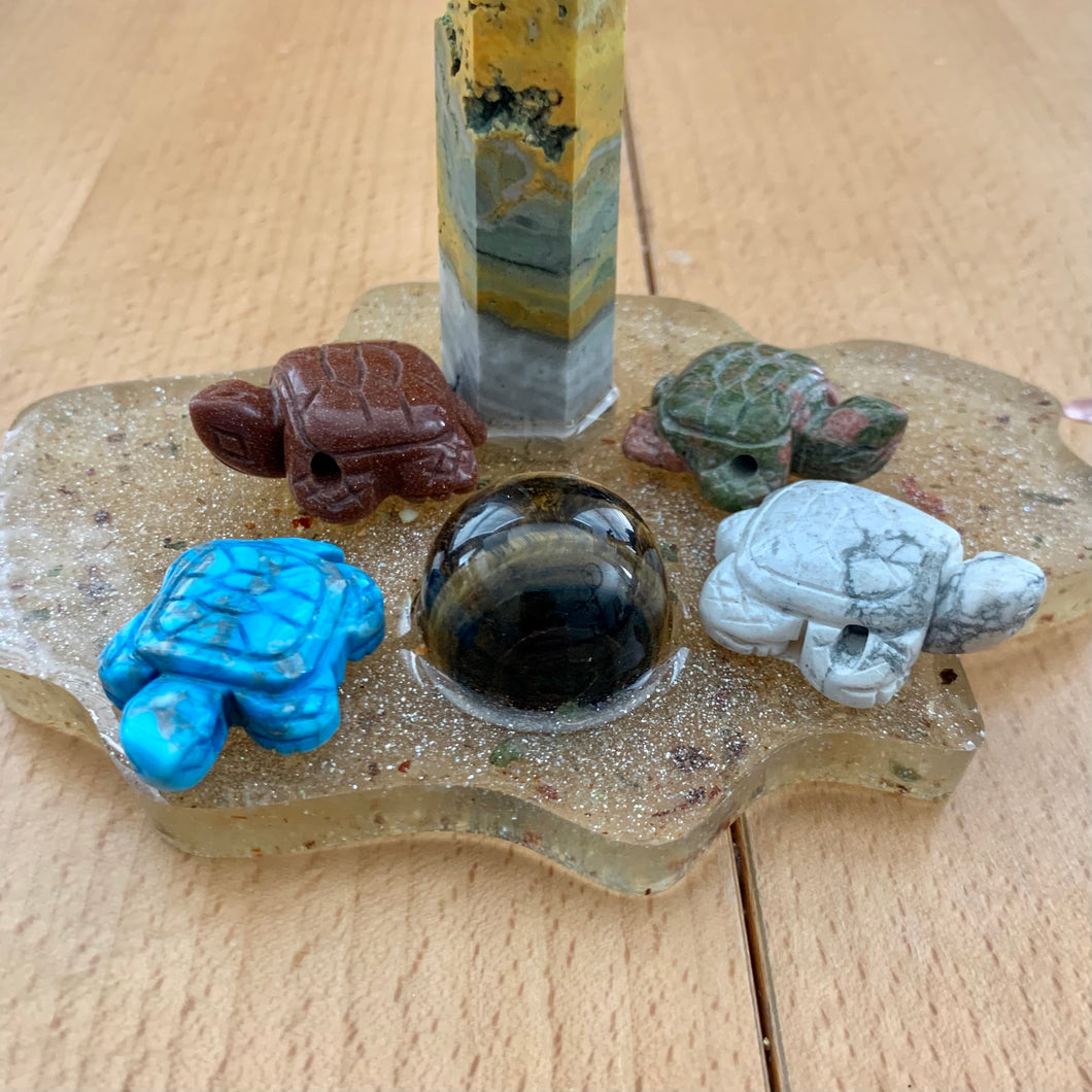 Carved Crystal Turtles